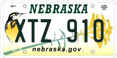 NE license plate XTZ910