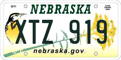 NE license plate XTZ919