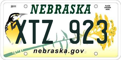 NE license plate XTZ923