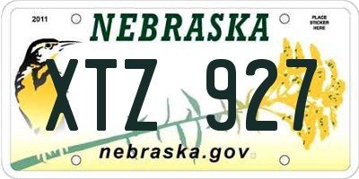 NE license plate XTZ927