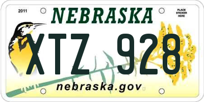 NE license plate XTZ928