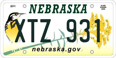 NE license plate XTZ931