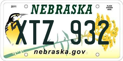 NE license plate XTZ932