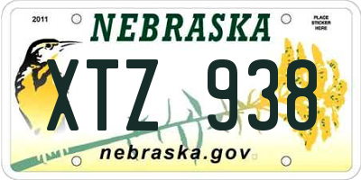 NE license plate XTZ938