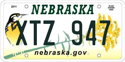 NE license plate XTZ947