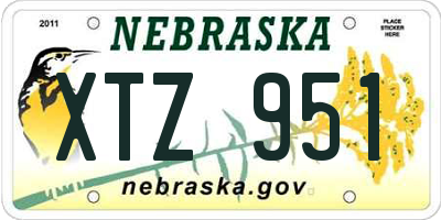 NE license plate XTZ951