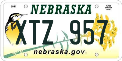 NE license plate XTZ957
