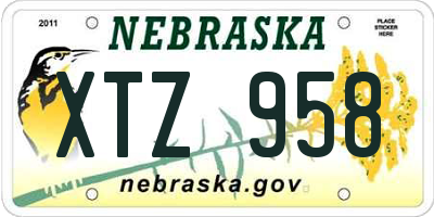 NE license plate XTZ958