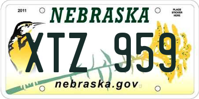 NE license plate XTZ959
