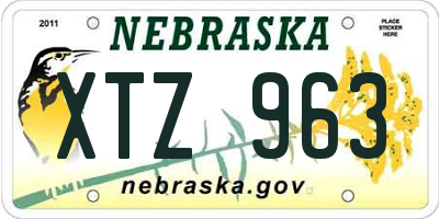 NE license plate XTZ963