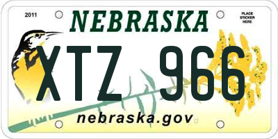 NE license plate XTZ966