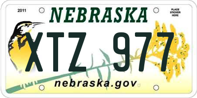 NE license plate XTZ977