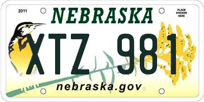 NE license plate XTZ981