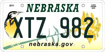 NE license plate XTZ982