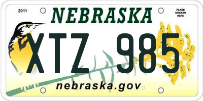 NE license plate XTZ985