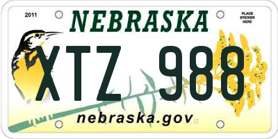 NE license plate XTZ988