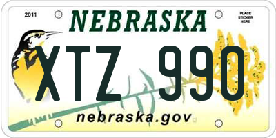 NE license plate XTZ990