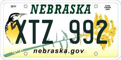 NE license plate XTZ992