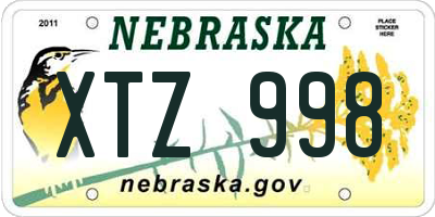 NE license plate XTZ998