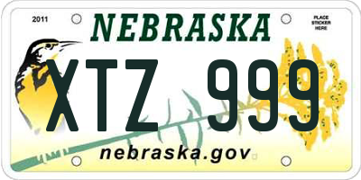 NE license plate XTZ999