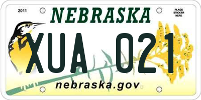 NE license plate XUA021