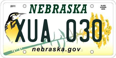NE license plate XUA030
