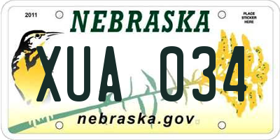 NE license plate XUA034