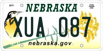NE license plate XUA087