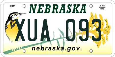 NE license plate XUA093