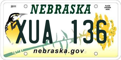 NE license plate XUA136