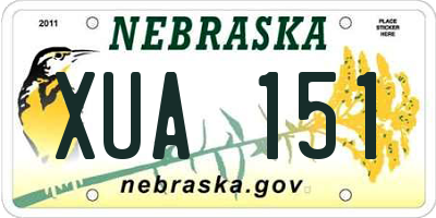 NE license plate XUA151