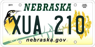NE license plate XUA210