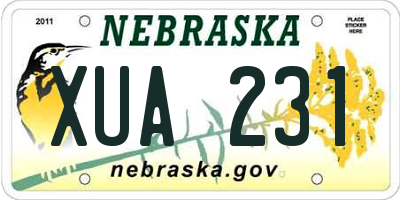NE license plate XUA231