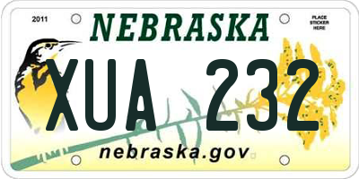 NE license plate XUA232