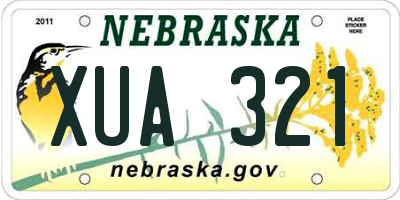 NE license plate XUA321