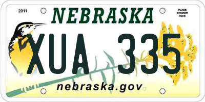 NE license plate XUA335