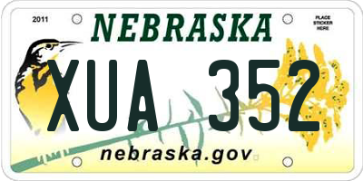 NE license plate XUA352