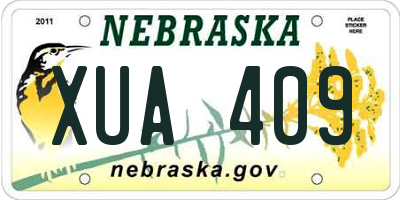 NE license plate XUA409