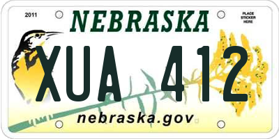 NE license plate XUA412