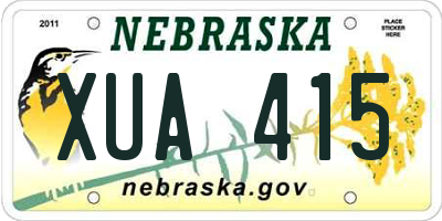 NE license plate XUA415