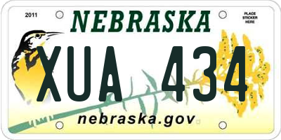 NE license plate XUA434