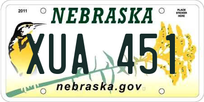 NE license plate XUA451