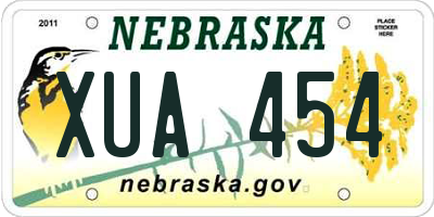 NE license plate XUA454