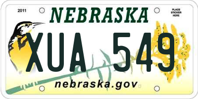 NE license plate XUA549