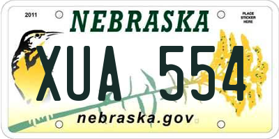 NE license plate XUA554