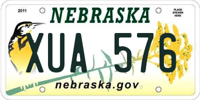 NE license plate XUA576
