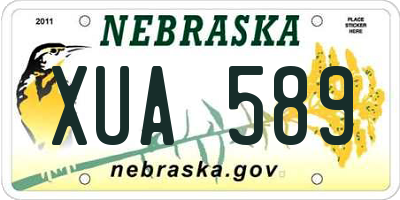 NE license plate XUA589