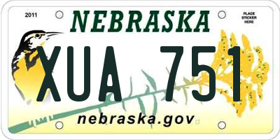 NE license plate XUA751