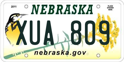 NE license plate XUA809