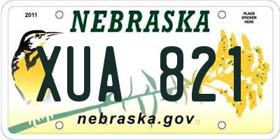 NE license plate XUA821